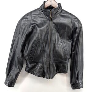 Vintage 1986 Wilson Black Leather Corset Moto Jacket – Sexy - Thinsulate Lined